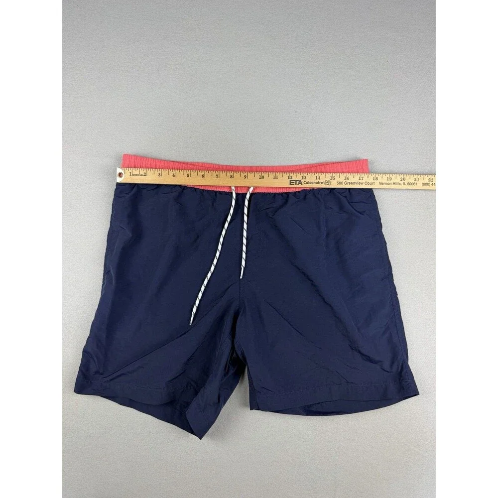 Maamgic Men's Swim Trunks Navy Blue with Coral Waistband Pockets Size XL Beach